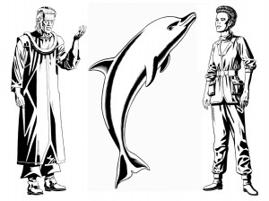 McMurdo Characters Character line illustrations by David Pugh, for McMurdo - A Telecomic.